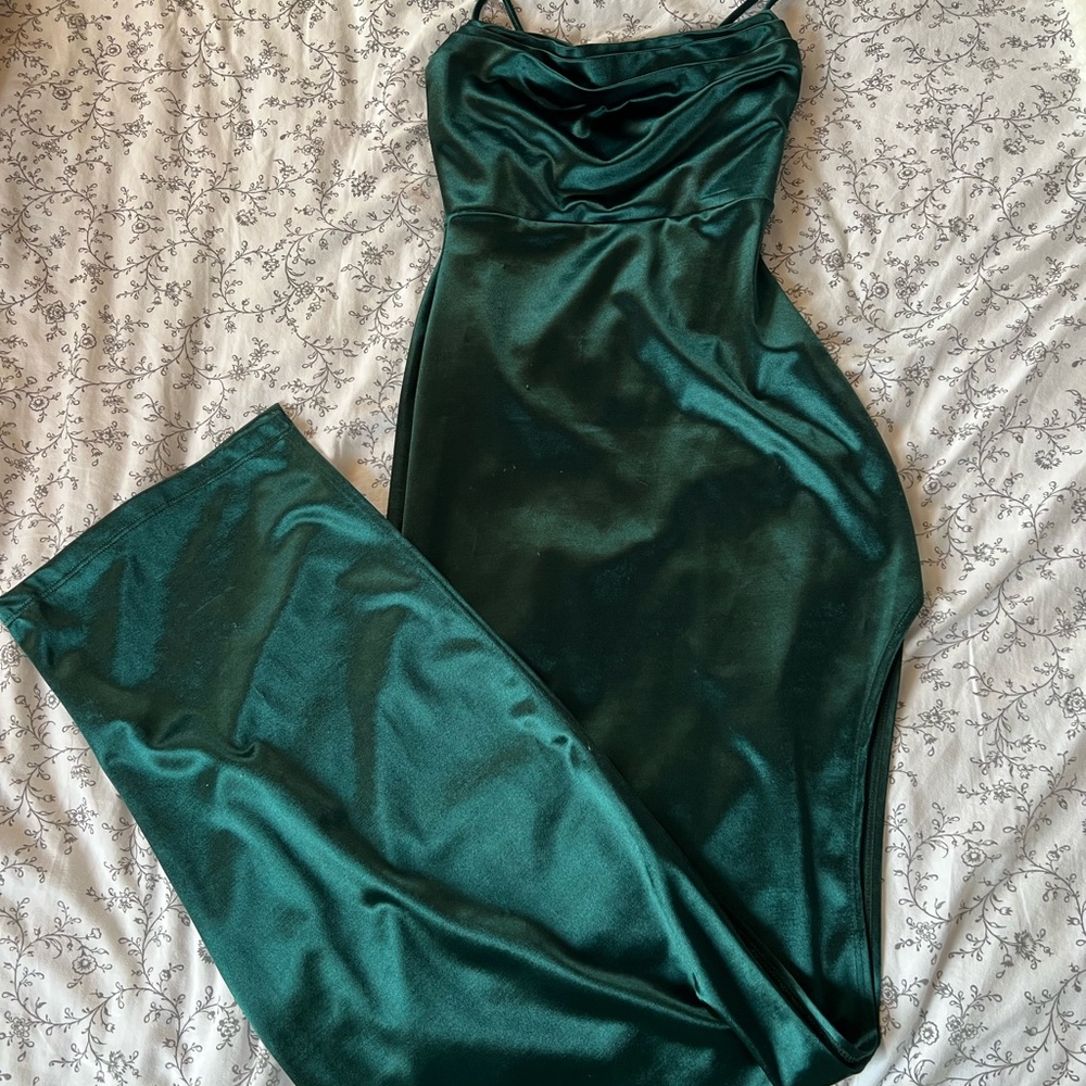 Windsor Deep Green Satin Gown